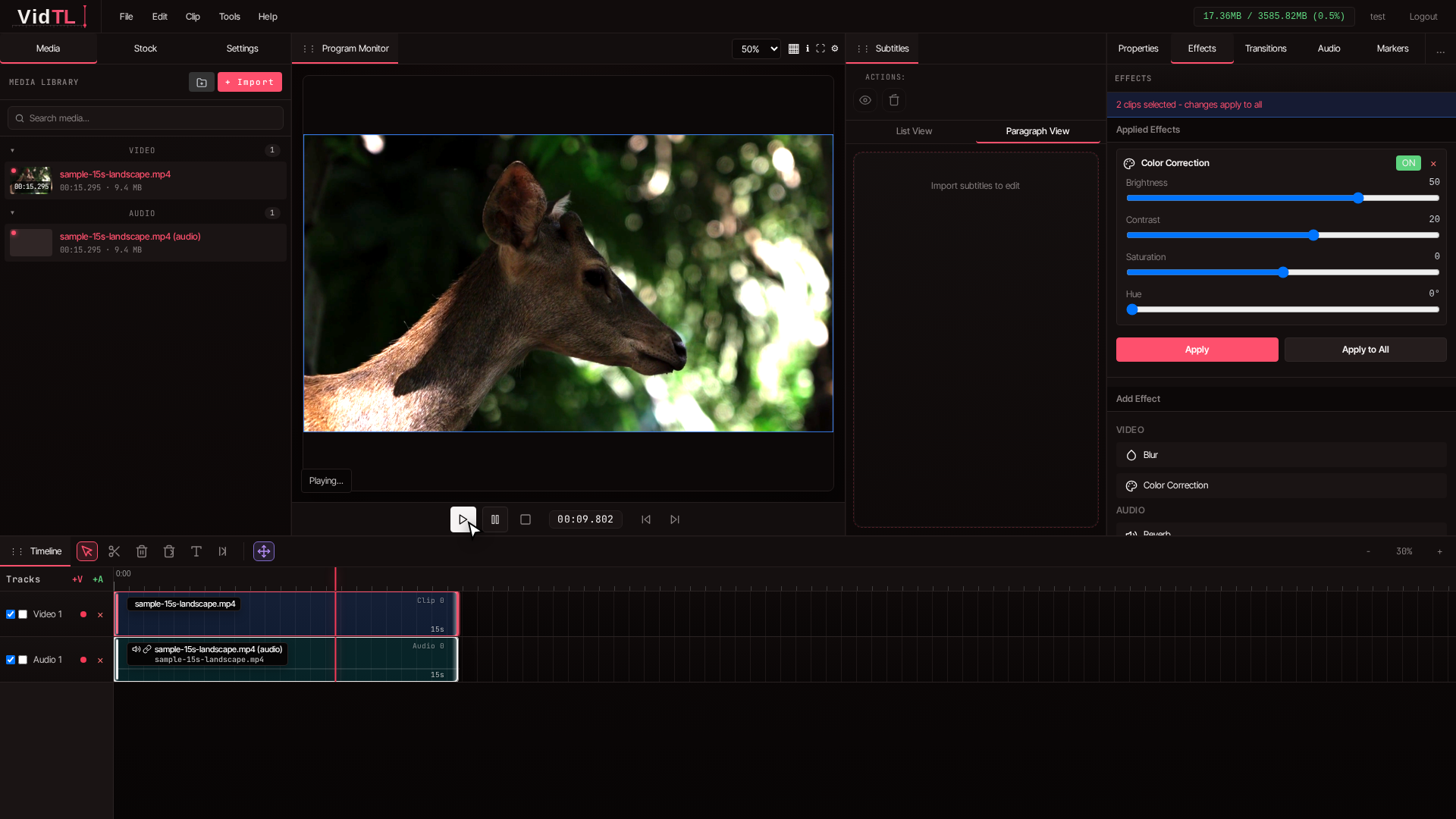 Final brightness and contrast check across full timeline before export